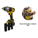 Kit Ferramentas 5 em 1 Furadeira Parafusadeira Motoserra Chave Impacto a Bateria 48V Com Maleta